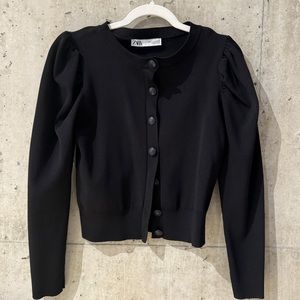 Zara puff sleeve cardigan - like new
